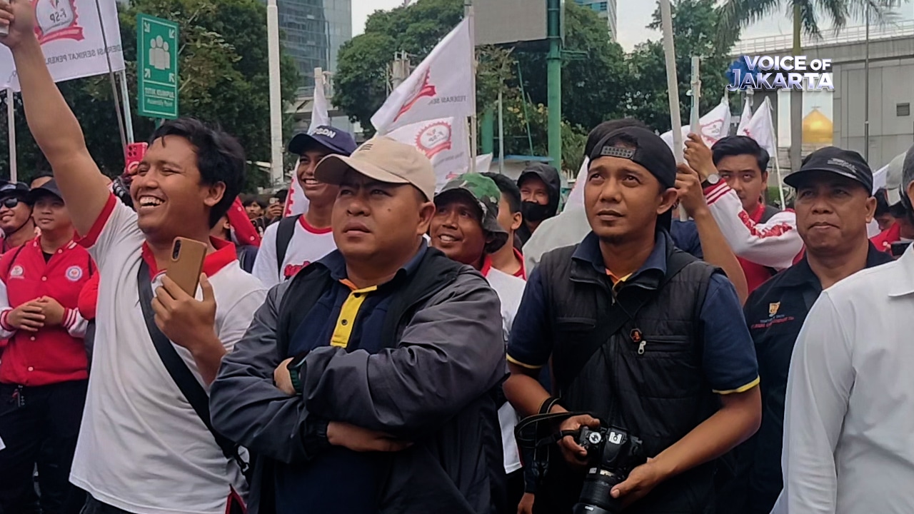 Demo Perdana SFPGI di Kemenaker Ribuan Buruh