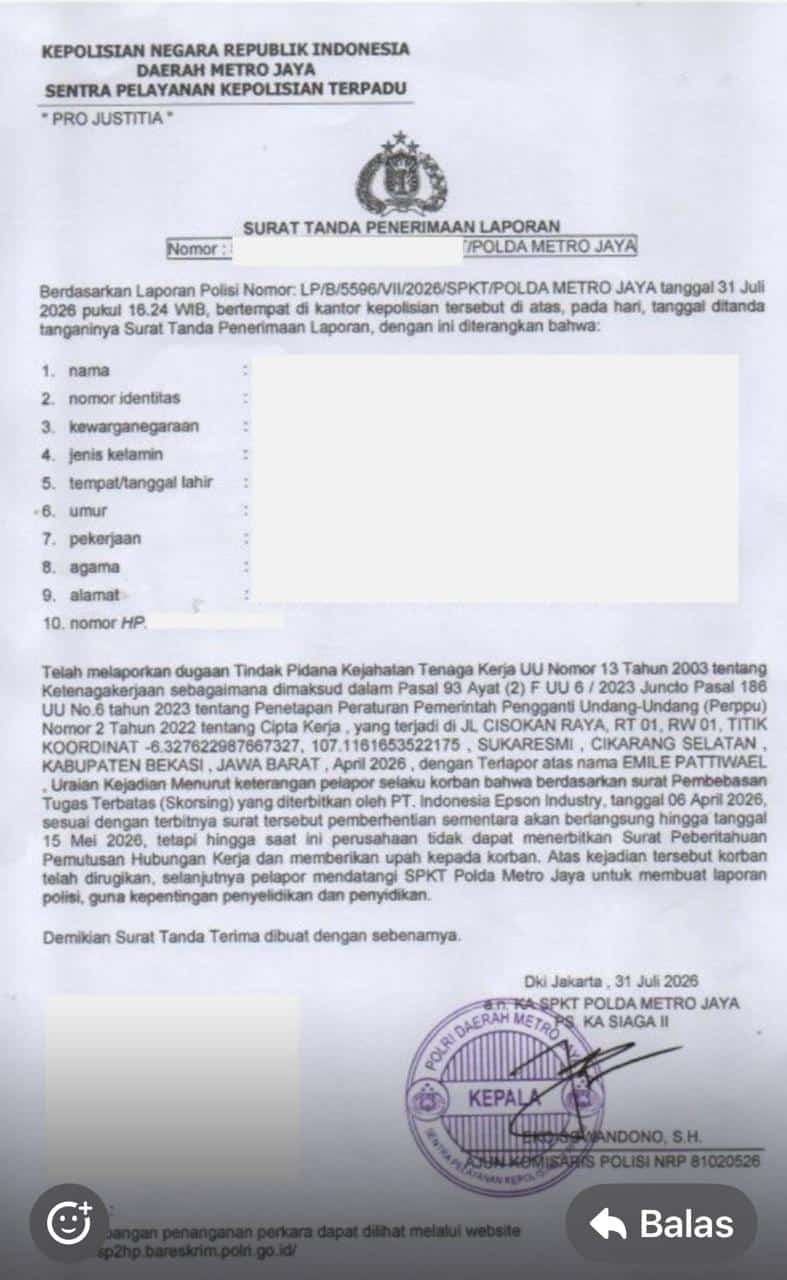 Presiden Direktur PT Indonesia Epson Industry 